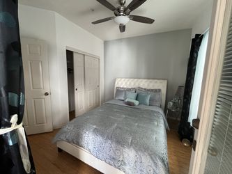 White Leather Bedframe