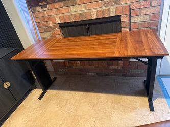 Desk black and brown new 63”x23.5”