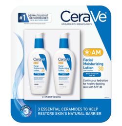 CeraVe AM Facial Moisturizing Lotion 30 SPF, 3 fl oz, 2-pack @345