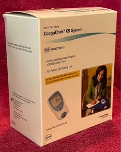 CoaguChek XS System with Case No Batteries Tested! Works PERFECT! NEW in Box!