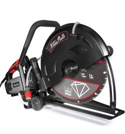 3200W Electric 16" Concrete Cut Off Saw Wet/Dry Circular Saw Disc Cutter Guide Roller Masonry Brick Build-In Water Line with Blade