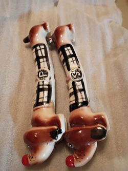 Vintage hot dog salt and pepper shakers