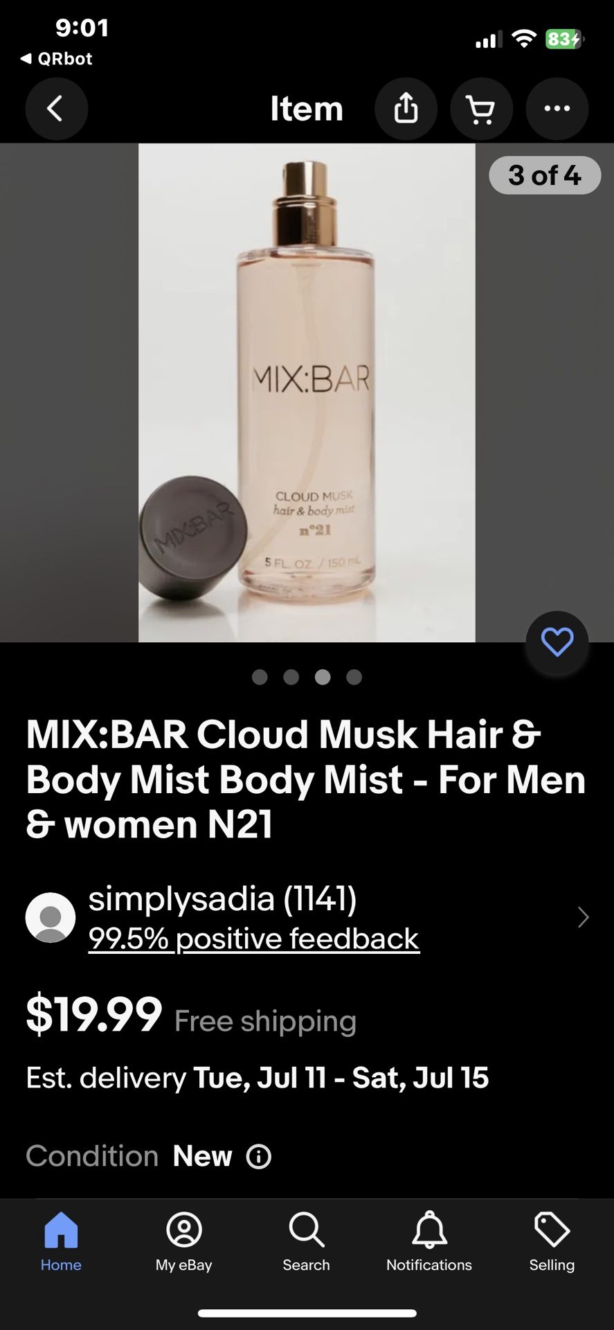 MIXBAR Cloud Musk Hair & Body Mist Body Mist For Men & women N21 for Sale in Marysville, WA