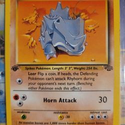 1st Edition Rhyhorn VG Condition