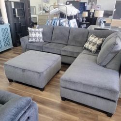 New Ashley Brand Gray Sectional Sofa Couch *Ottoman Sold Separately* 