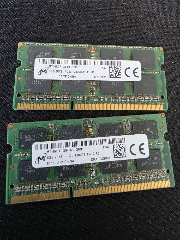 Laptop Ram 16gb Ddr3 Pc3L 12800s 2x8gb