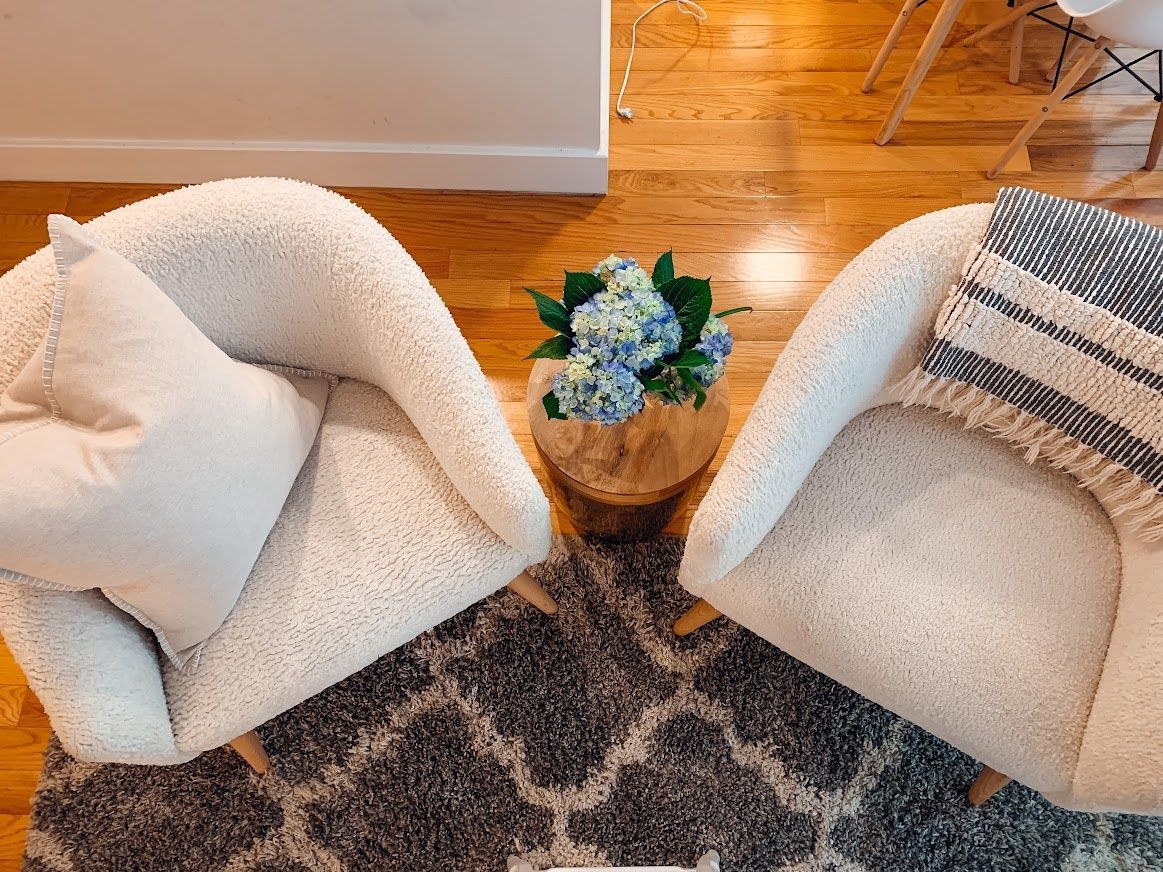 White Boucle Accent Chairs (Set of 2)