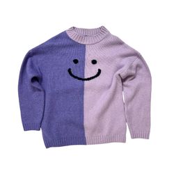 ASOS Smiley Face Color-Block Knit Sweater – Size 2