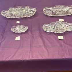 Brilliant Cut Glass Relish Dishes