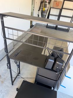 Desk+ LED night stand + Insignia speakers