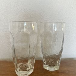 Vintage Textured Glass Tumblers
