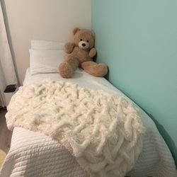 Twin Mattress, Bed frame, Bedding and Bunkie Board