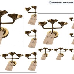 (Set Of 12 )Hearth&Hand Taper Candleholders Brass Finish ,