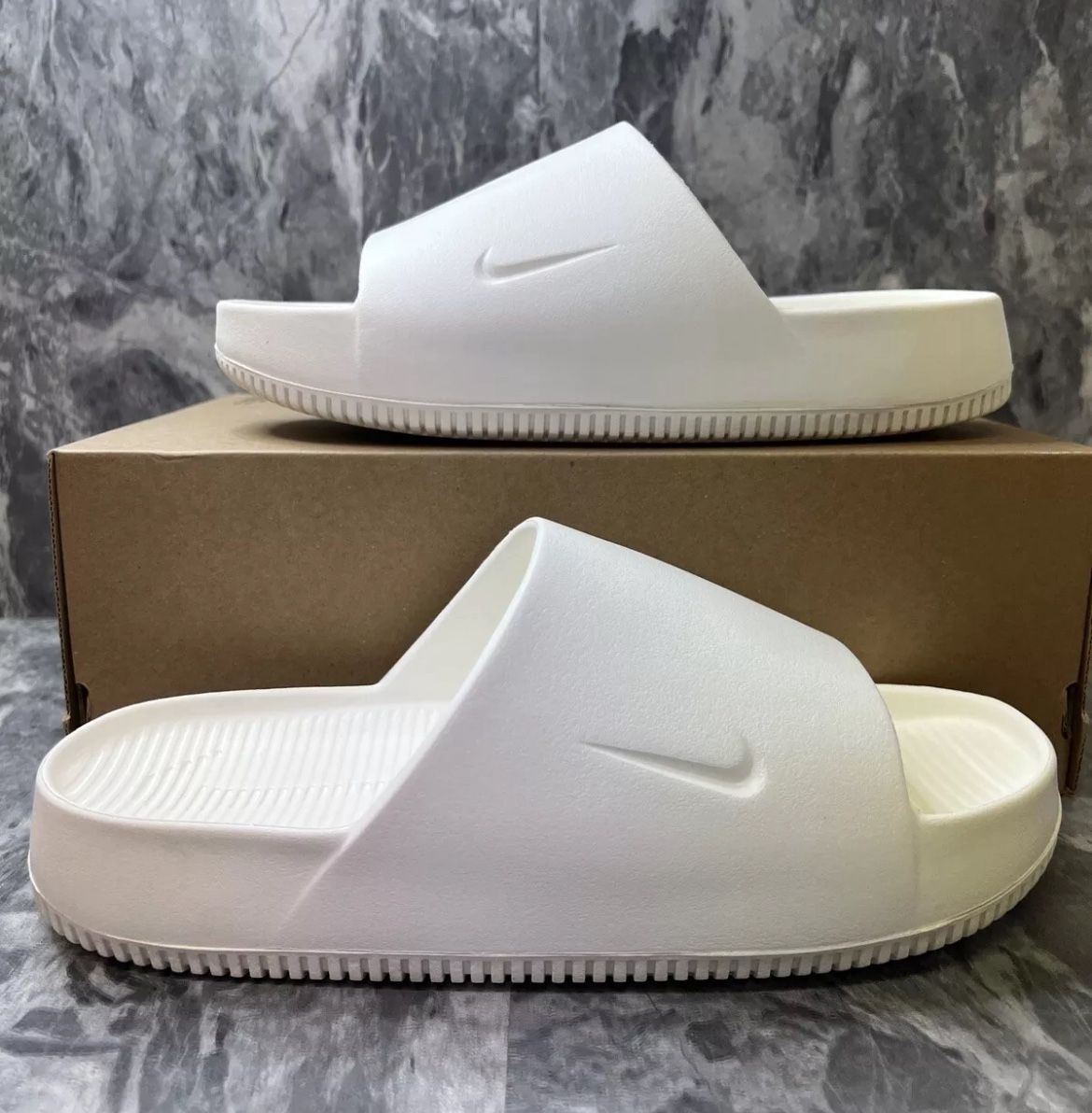 Nike Calm Slide Slides Sandals Slippers Sail FD4116-100 Men's Size 9