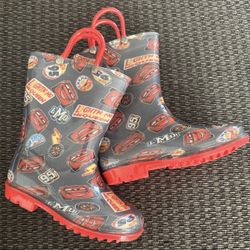 Toddler Boy Lightning McQueen Rain Boots Size 9