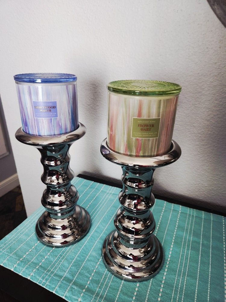 Chrome Candle Holders