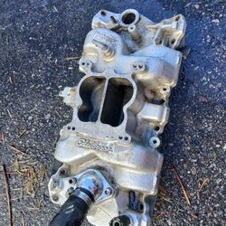 EDELBROCK ALUMINUM INTAKE FOR SB CHEVY!! 80$