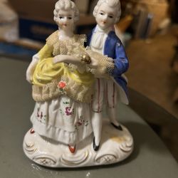 Vintage victorian  Lover’s lace Hand Painted Porcelain 