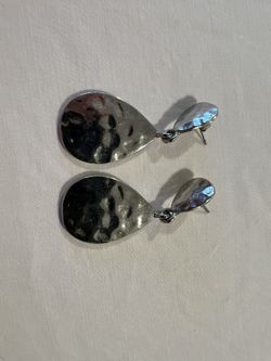 Silver Teardrop Statement Earrings