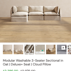 Anabei Modular Cloud Couch in Oat
