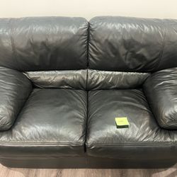 Black Leather Loveseats – Matching Set Available