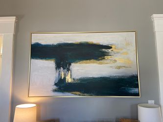 51x31 abstract with gold framing