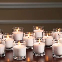 Clear Glass Votive Candles, 48 pcs