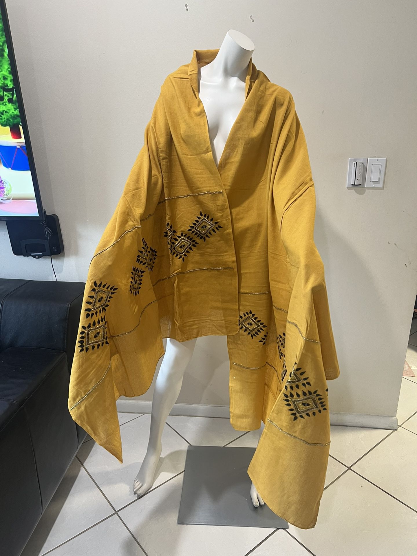 Khaddar /cotton Shawl/wrap/duppata /scarf/embellished /new