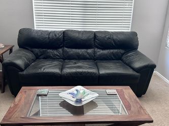 Leather Couch and Loveseat