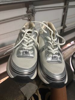 Chanel Sneakers Silver Mesh Chunky Sole