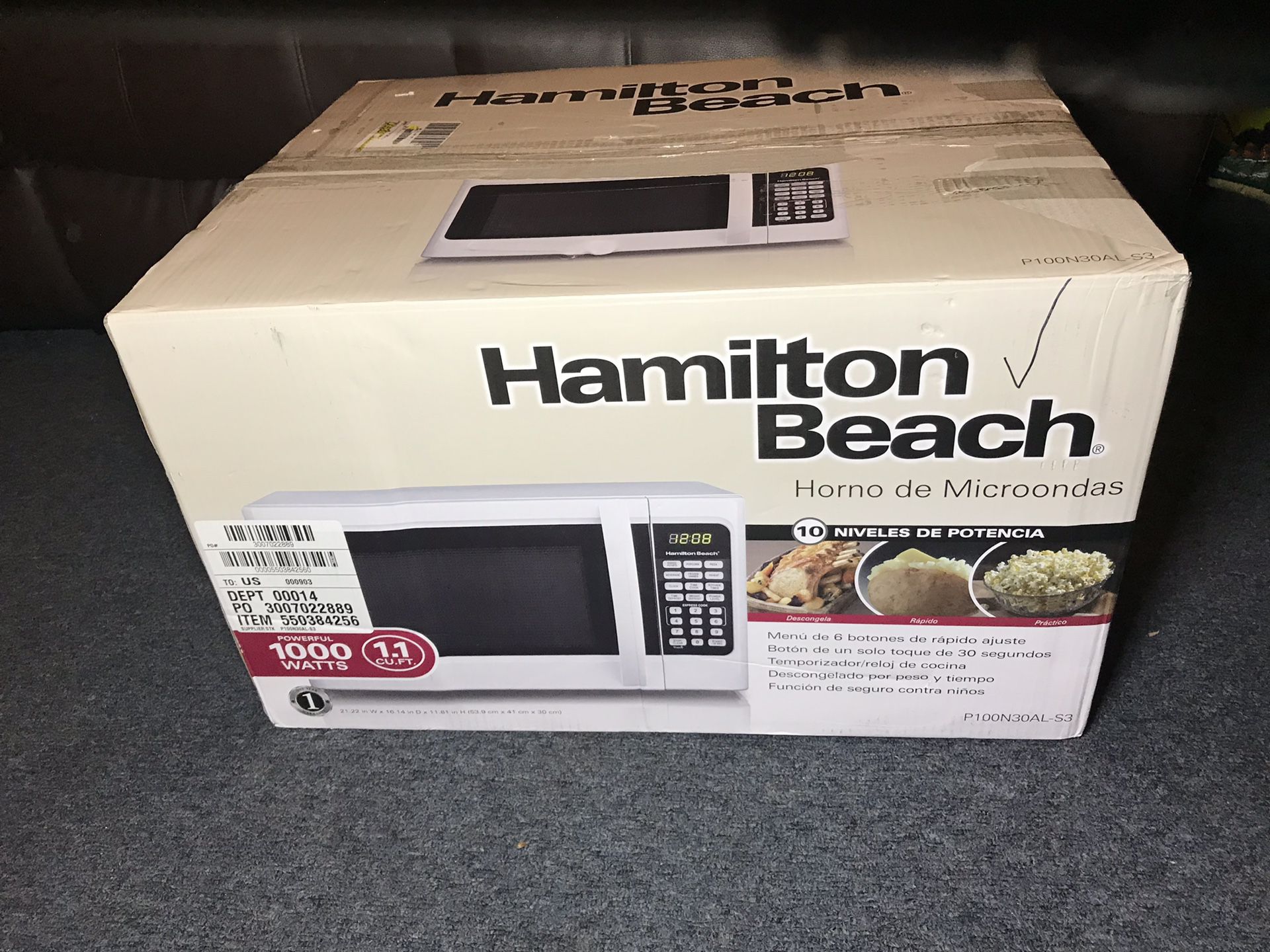 Hamilton Beach 1350 Watt Microwave 11 H, 19 L, 15 D - Sherwood Auctions