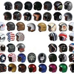 New Bobber Cafe Style Dot Motorcycle Helmets $75 And Up