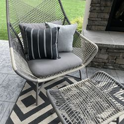 West Elm Outdoor Lounge Chair & Ottoman