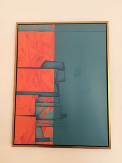 Large Gold Framed Abstract Canvas