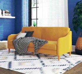 Mustard Yellow Convertible Sleeper Sofa