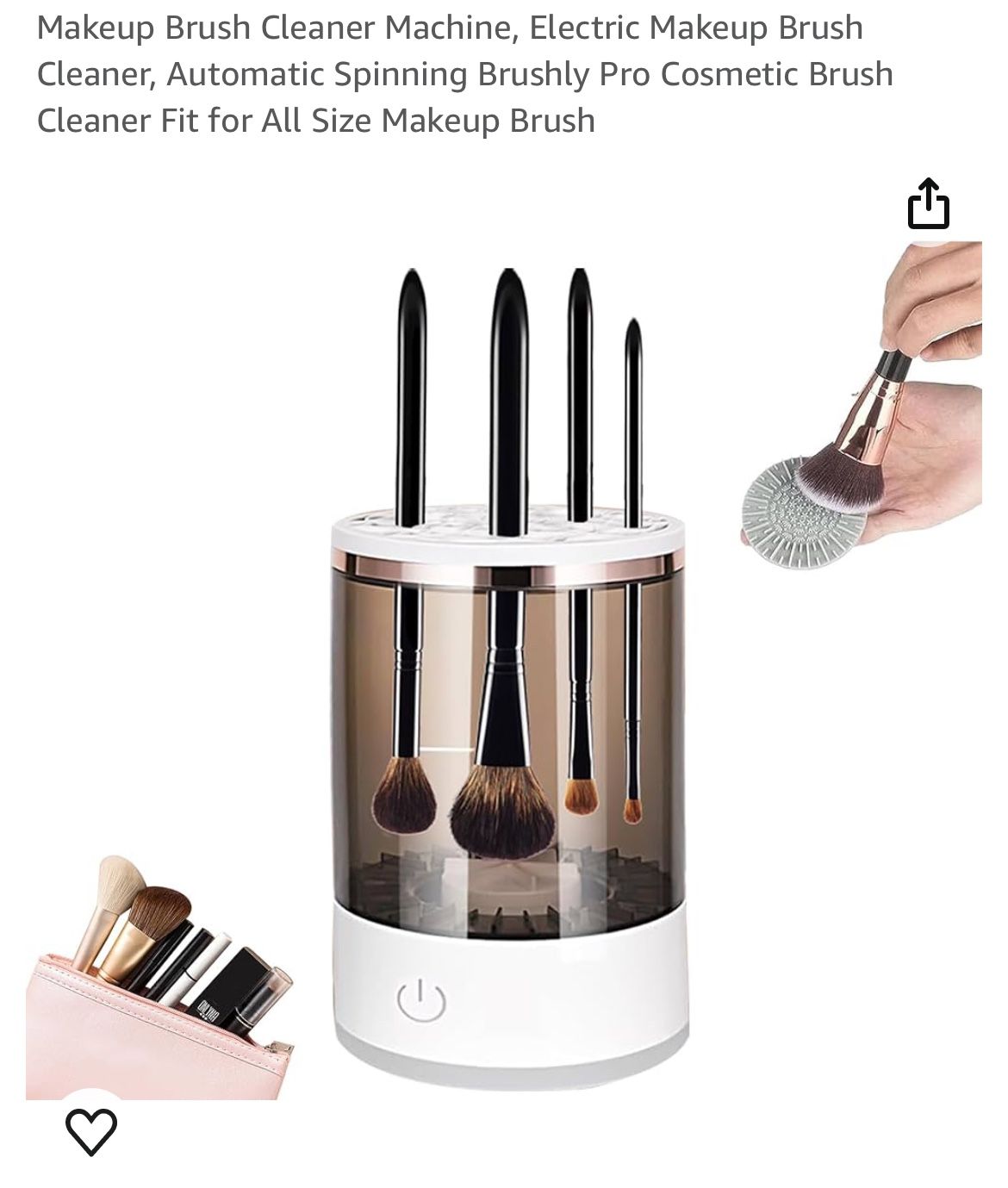 Makeup Brush Cleaner Machine, Electric Makeup Brush Cleaner, Automatic Spinning Brushly Pro Cosmetic Brush Cleaner Fit for All Size Makeup Brush