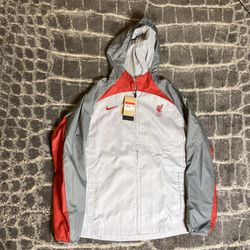 Nike L.F.C. 2023-24 Liverpool FC AWF Jacket Gray & Red Men’s Size L - DV1919-012