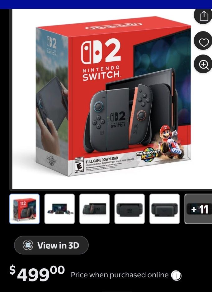 Nintendo Switch 2 Mario Kart World Bundle New Unopened