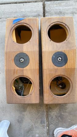Mid Century Solid Wood Stereo Speaker Casing