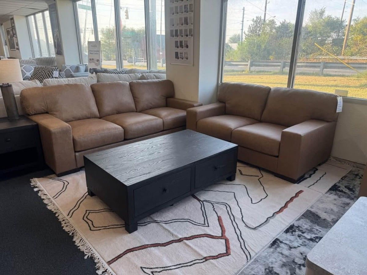 Leather Sofa and Loveseat Set