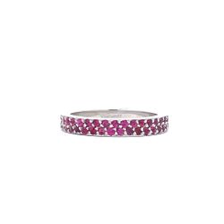 14K White Gold 1 1/10CTW Ruby Eternity Band