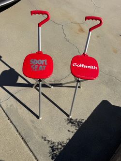 Golf / Outdoor Portable Cane Seat Chairs (Set of 2 - Golfsmith & Sport Seat)