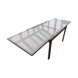 Frosted Glass Table with gray Frame