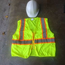 Safety Vest And Hard Hat