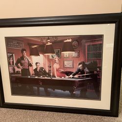 39’’x30’’ Pool With Elvis, James Dean, Marilyn Monroe