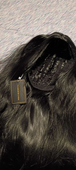 Fashion Wig Long Black Synthetic Wig with Natural Shine