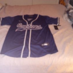 DALLAS COWBOYS MICAH PARSONS BASEBALL STYLE JERSEY BLUE SIZE LARGE 