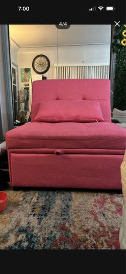 pink futon chair
