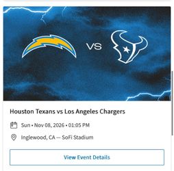 Chargers vs Texans Football Tickets
