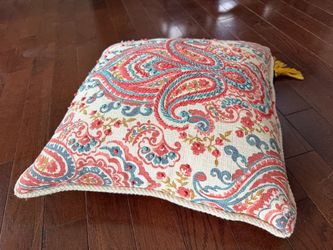 New 20” Embroidered Paisley Throw Pillow with Tassel
